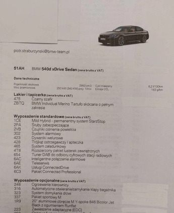 BMW Seria 5 cena 264450 przebieg: 143000, rok produkcji 2021 z Zawidów małe 79